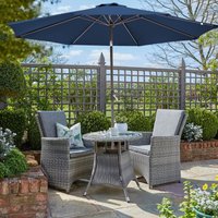 2.7M Outdoor Patio Umbrella Canopy Tilt Crank Sun Shade Garden Round Parasol Blue