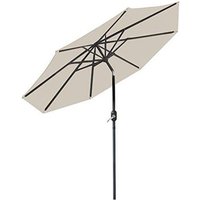 2.7m Round Garden Parasol Outdoor Patio Sun Shade Umbrella with Tilt Crank UV protection - Beige