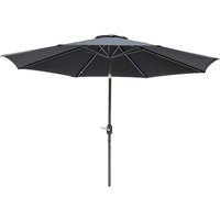2.7M Round Garden Umbrella Sun Shade Outdoor Crank Tilt Black Parasol with 9.5KG Base Weight