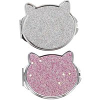 Linghhang - 2Pcs Folding Vanity Mirror Foldable Makeup Mirror Pocket Mirror for Women Portable Makeup Mirror Double Sided Pocket Makeup Mini Mirror
