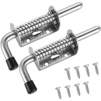 Tinor - 2pcs Garage Door Lock Gate Lock Door Lock Garden Shed Lock Spring Latch 304 Stainless Steel Door Bolt Sliding Doors Gates 128mm