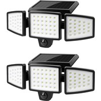 2PCS Le Solar Lights Outdoor, 74led Solar Lights Outdoor Motion Sensor 1000lm 6500k, 360 Rotatable Outdoor Solar Spotlight, Led Security Floodlight