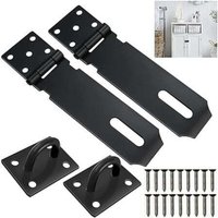 2pcs Stainless Steel Hasp Padlock Security Bolt Hasp With Screw Padlock Lock Hinge Black Latches For Doors Drawer Barriers mumu
