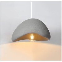 Wottes - Modern Pendant Lamp Indoor Ceiling Lamp Adjustable Hanging Lamp Grey Chandelier Lampshade Ø20CM