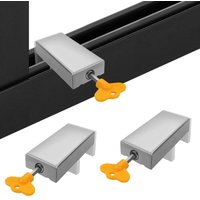 2pcs with Key Aluminum Alloy Door Frame Security Lock Adjustable Sliding Double Window Locks Steel Safety Locks Child Safety Limiter