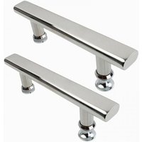 2x 145mm Stainless Steel Shower Door Handle Chrome Door Handle for Bathroom Kitchen