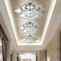 Axhup - 2x K9 Crystal Chandelier Clear Glass Ceiling Lamp led Modern Ceiling Light for Living Room Bedroom Office Cool White