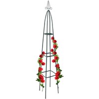Relaxdays - 2x Obelisk Climbing Plant Support Garden Trellis 200cm, Green