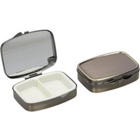 2x Pill Box 2 Compartments - 2x Mini Compartmentalized Tablet Box - Portable Pill Box for Office Travel Medicine - Bronze