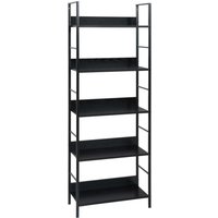 Vidaxl - 5-Layer Book Shelf Black 60x27.6x158.5 cm Engineered Wood