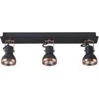 Beliani - 3 Light Ceiling Mounted Lamps Light Spotlight Metal Black and Copper Baro