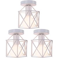 Norcks - 3 Pack Retro Antique Chandelier Creative White Modern Ceiling Light Industrial Ceiling Lamp Metal Chandelier E27