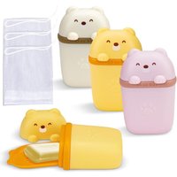 Linghhang - 3 Pack Travel Soap Boxes, Leakproof Soap Dishes with Lid and Drain, Soap Net for Bathroom, Travel, Outdoor