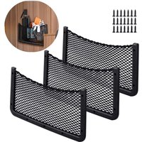 Tinor - 3 pcs Car Storage Net 40 20 cm Car Organizer Pocket Bag for Utensils/Campers/Boats/Home (Elastic Net) npterbl
