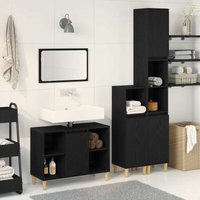 Vidaxl - Bathroom Furniture Set with Storage 3 pcs Black 60 x 30 x 60 cm