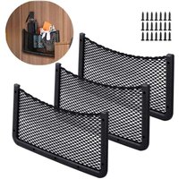 3-Piece Car Storage Net, 40 x 20 cm, Pocket Organizer Bag for Utensils/RVs/Boats/Home (Elastic Net) NPTERBL