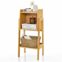 Costway - 3 Tier Bamboo Bookshelf Free Standing Tall Bookcase Storage Organizer Rack Shelf