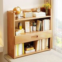 3-Tier Bamboo Desktop Bookshelf with Drawer