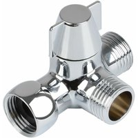 3-Way Diverter Valve Switch for Shower, Solid Brass, Thread (12.7 mm), Polished Chrome (PV8)