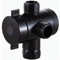 Cyslmuk - 3 Way Shower Head Water Divider Diverter Valve, G1/2' Multifunction Adjustable Switch Adapter for Toilet Bidet or Shower Head,Black