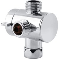 3-Way Diverter Valve, G1/2-inch Switch Adapter Valve for Kitchen or Bathroom Faucet, Replacement Part, Chrome