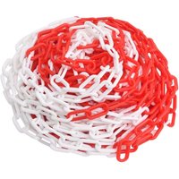 Warning Chain Red and White 100 m Ø8 mm Plastic vidaXL