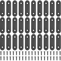30 Pcs Flat Assembly Plates, Flat Connectors, Flat Perforated Metal Assembly Tabs, Perforated Plate, Stainless Steel Fixing Bracket, Connecting