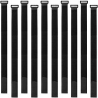 (30 pieces) Black 40 cm cable ties, reusable cable ties, reverse hook and loop cable ties, hook and loop fasteners