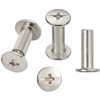 Groofoo - 30 Sets Chicago Binding Screws, 5mm x 15mm Nickel Plated Binding Screw Binding, Silver Tone
