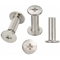 Ymyny - 30 Sets Chicago Binding Screws, 5mm x 15mm Nickel Plated Binding Screws, Silver Tone mumu