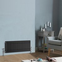 NRG - 300 x 1010mm Traditional Anthracite Horizontal Cast Iron Style Radiator Triple Column