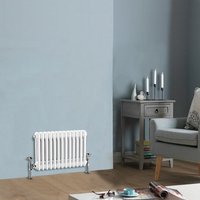 NRG - 300 x 605 mm Traditional White Horizontal Cast Iron Radiator Double Column