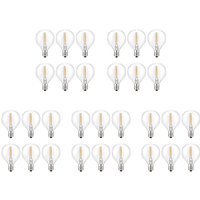 30Pcs G40 Led Replacement Light Bulbs, E12 Screw Base Shatterproof led Globe Bulbs for Solar String Lights Warm White