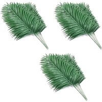 Tlily - 36 Pieces Artificial Palm Leaves Plants Fake Tropical Large Plant for Hawaiian Party