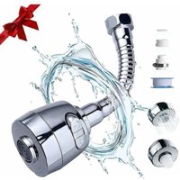 360° Swiveling Universal Faucet Extension Anti-Splash with Hose and 3-Mode Flexible Faucet Nozzle, Chrome-Plated ABS Plastic
