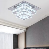 36W LED Ceiling Light Crystal Chandelier Pendant Lamp, Dimmable with Remote