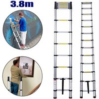 3.8M 12.5FT Aluminum Telescoping Collapsible Roof Climbing Ladder for Home Loft