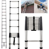3.8M Telescopic Ladder 12.5Ft Telescoping Ladder Multi-Purpose Extendable Ladder Steps Extension Portable Collapsible Ladder 150kg Load Loft ladder