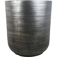 Leaf - 39cm x 33cm Coya Silver Ridged Planter Large Composite Plant Pot