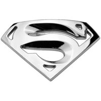 3D Superman Logo Emblem Stainless Steel Chrome Car Sticker Metal Auto Styling Accessory (2 Pack) Silver