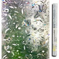 3D Window Film Electrostatic Film Protects Privacy Anti-UV Decorative Anti-Peek Window Film Blackout with Tulips Flowers Pattern for Glass and