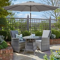 3M Aluminium Round Parasol Outdoor Garden Patio Sunshade Umbrella Crank Tilt Grey