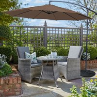 Greenbay - 3M Banana Parasol Patio Sun Shade Outdoor Garden Hanging Umbrella Cantilever Brown