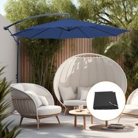 Greenbay - 3M Blue Banana Parasol with Cover Cantilever Umbrella Garden Patio Sun Shade Canopy