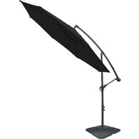 Green Bay - 3M Cantilever Banana Umbrella Garden Sun Shade Hanging Black Parasol with Base Weight