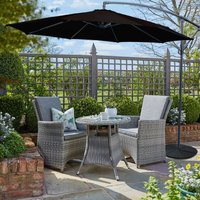 Greenbay - 3M Garden Parasol Hanging Sun Shade Banana Umbrella Cantilever Outdoor Black