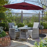 Greenbay - 3M Garden Parasol Outdoor Hanging Sun Shade Banana Umbrella Cantilever Wine Red