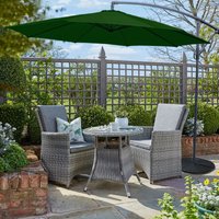 Greenbay - 3M Green Garden Banana Parasol Sun Shade Patio Hanging Umbrella Cantilever