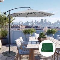 3M Grey Garden Cantilever Hanging Banana Parasol Umbrella w/ Cover Base