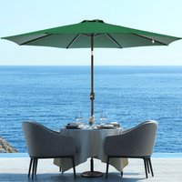 3M Large Round Garden Patio Parasol Sun Shade Umbrella Canopy Crank Tilt Green